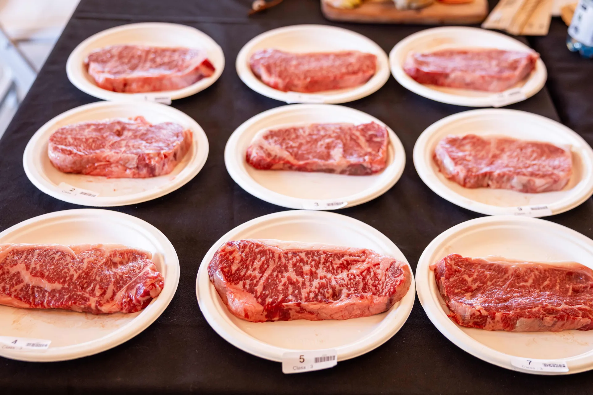 Steak samples prepared for judging at the Perth Royal Food Awards
