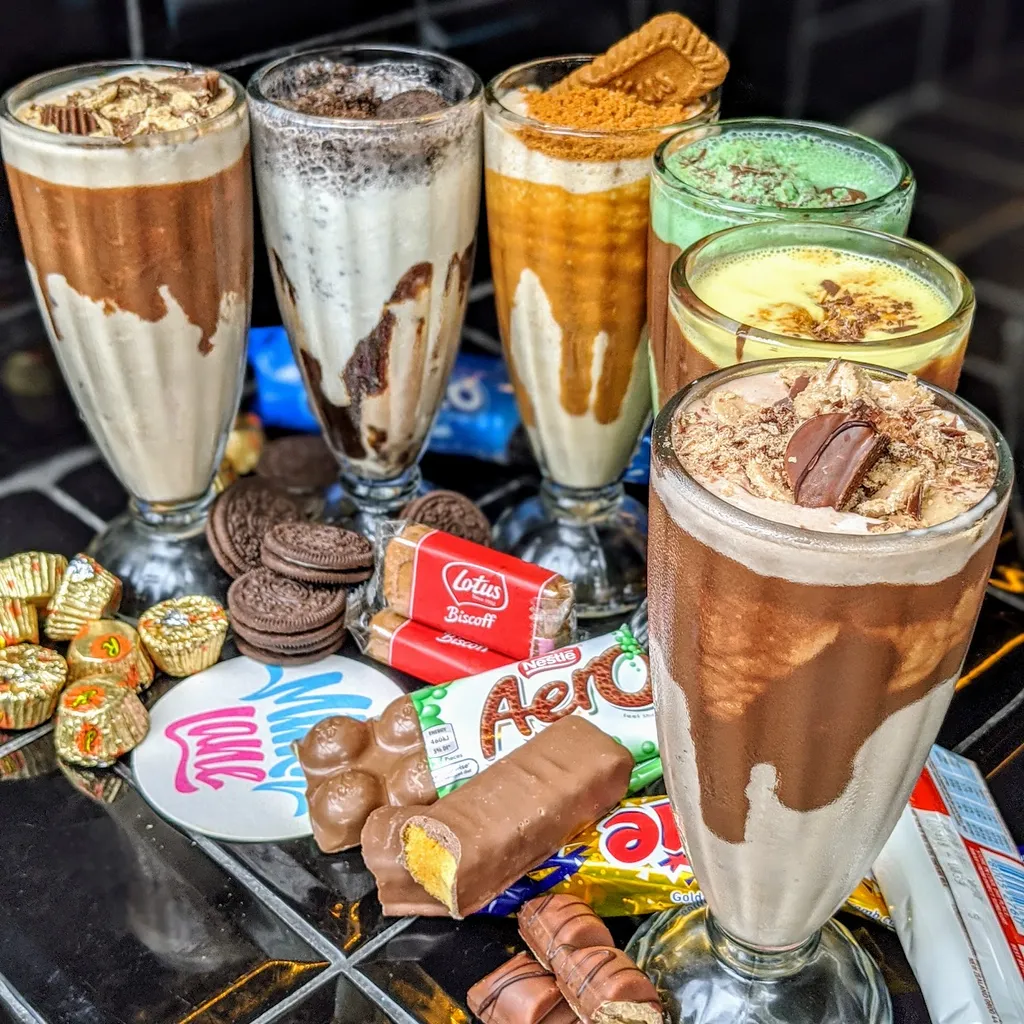 An assortment of milkshakes 