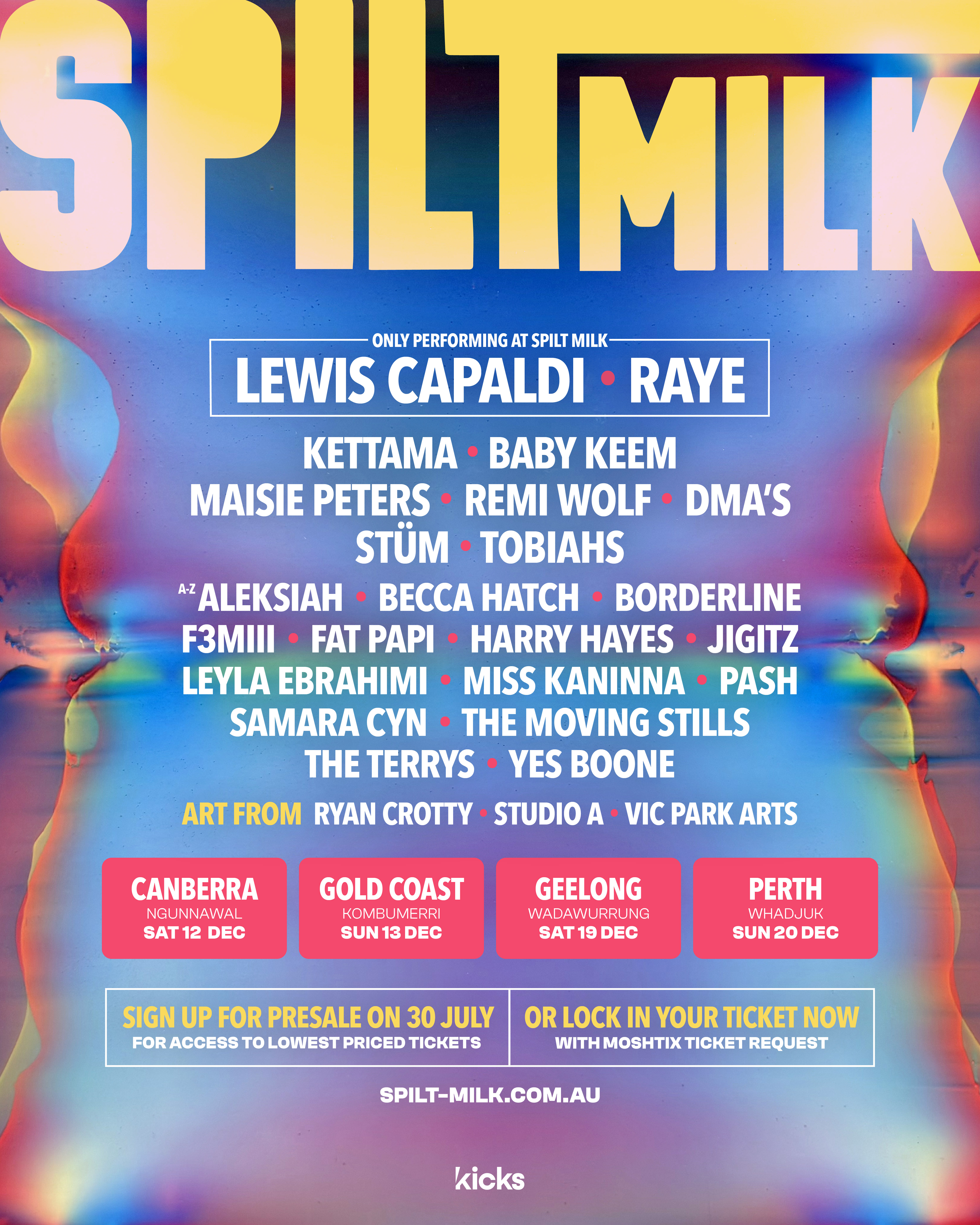 Spilt Milk Official Lineup Poster