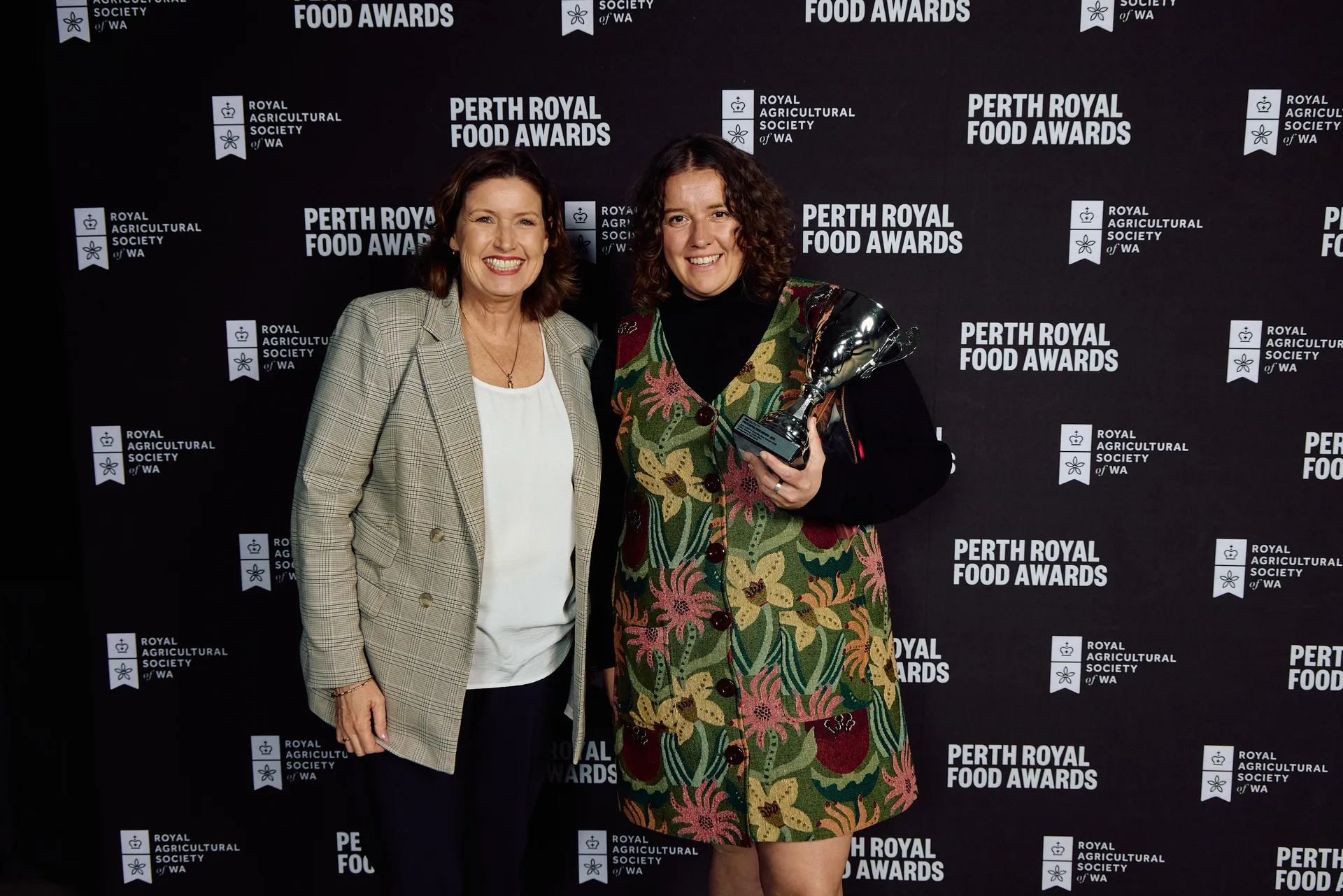 Perth Royal Food Awards | Hon Jackie Jarvis MLC Minister for Agriculture and Food; Fisheries; Forestry; Small Business; Mid West with Brittany Aikman from CBCo. Photo by Dan MacBride.