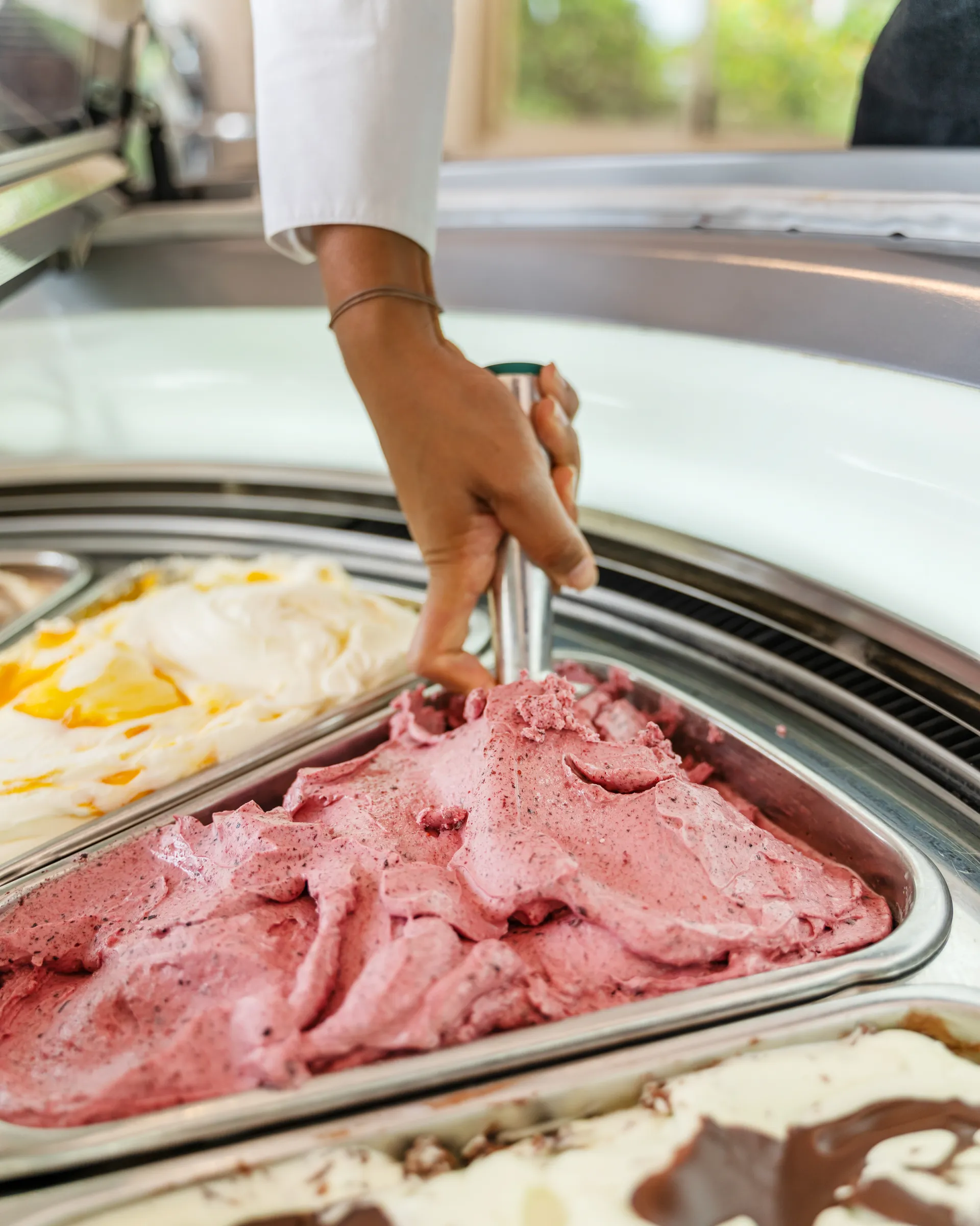 Strawberry Gelato getting scooped 