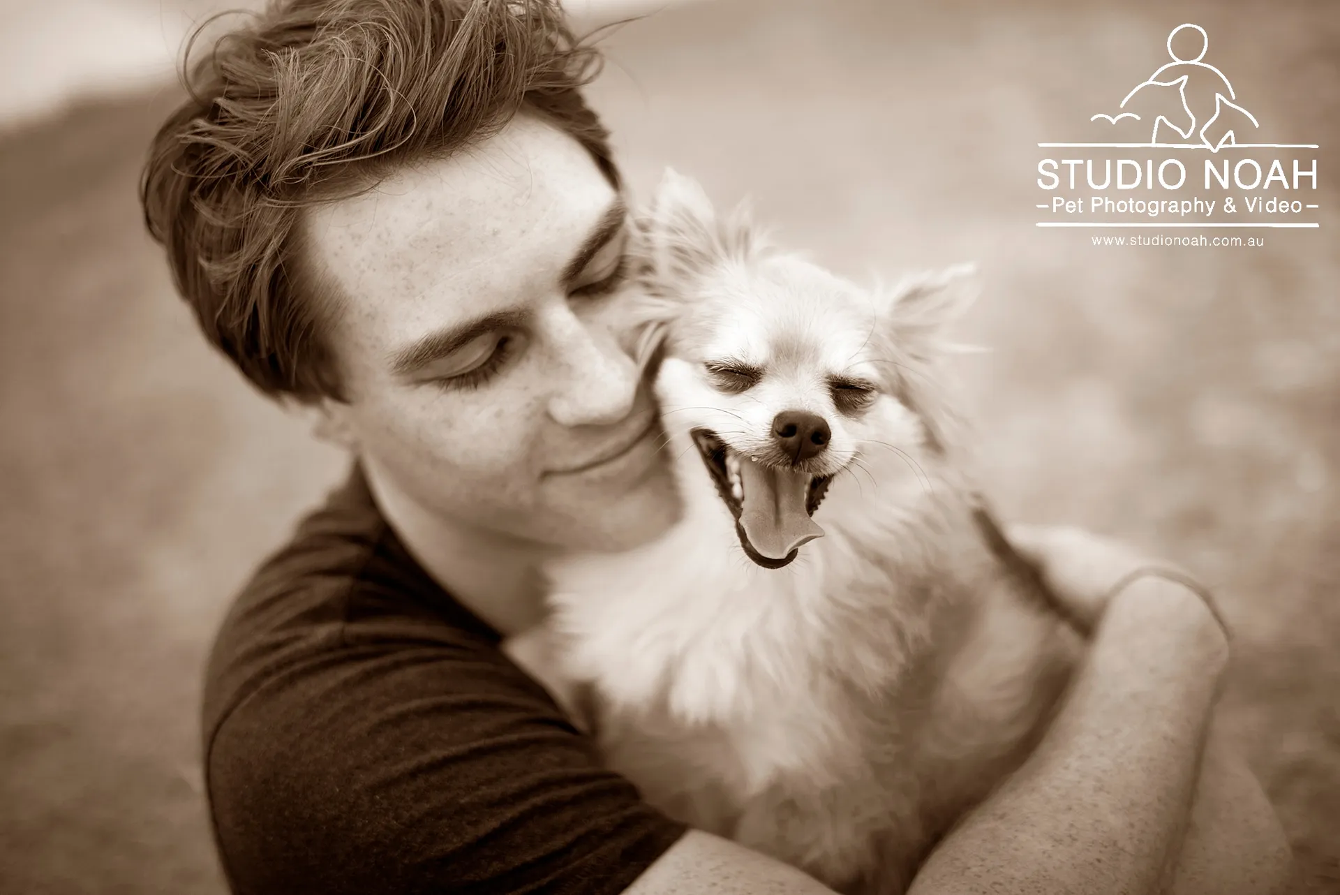 dog and owner smiling