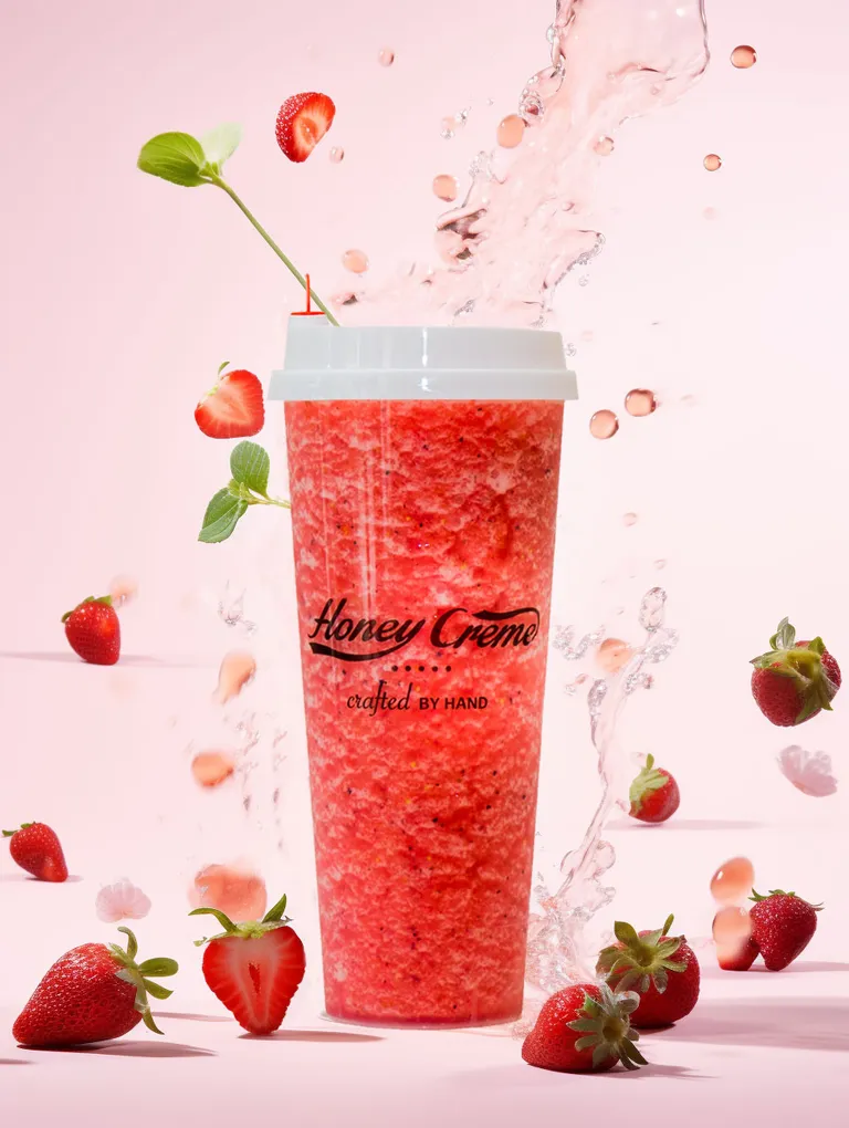 Honey creme strawberry drink