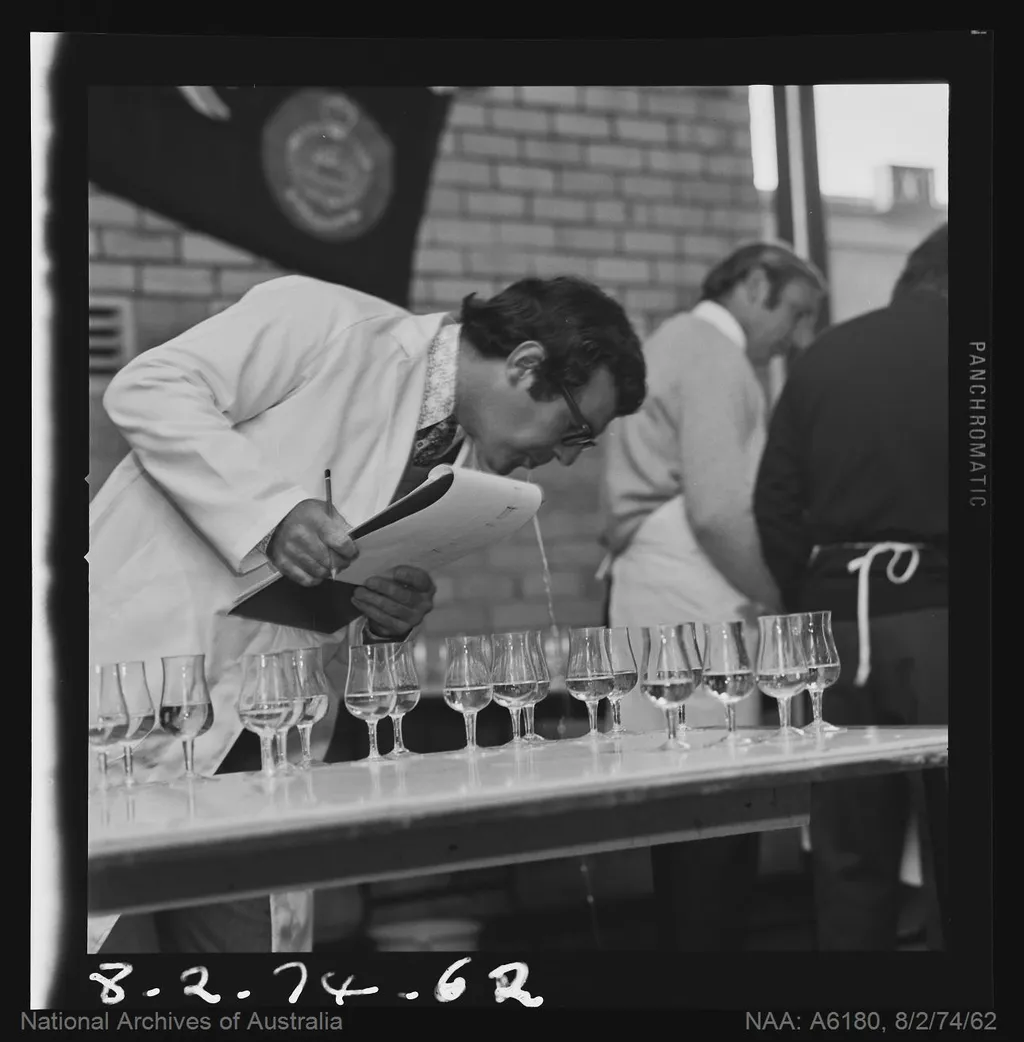 PHOTO National Archives of Australia Wine Judging 1974 