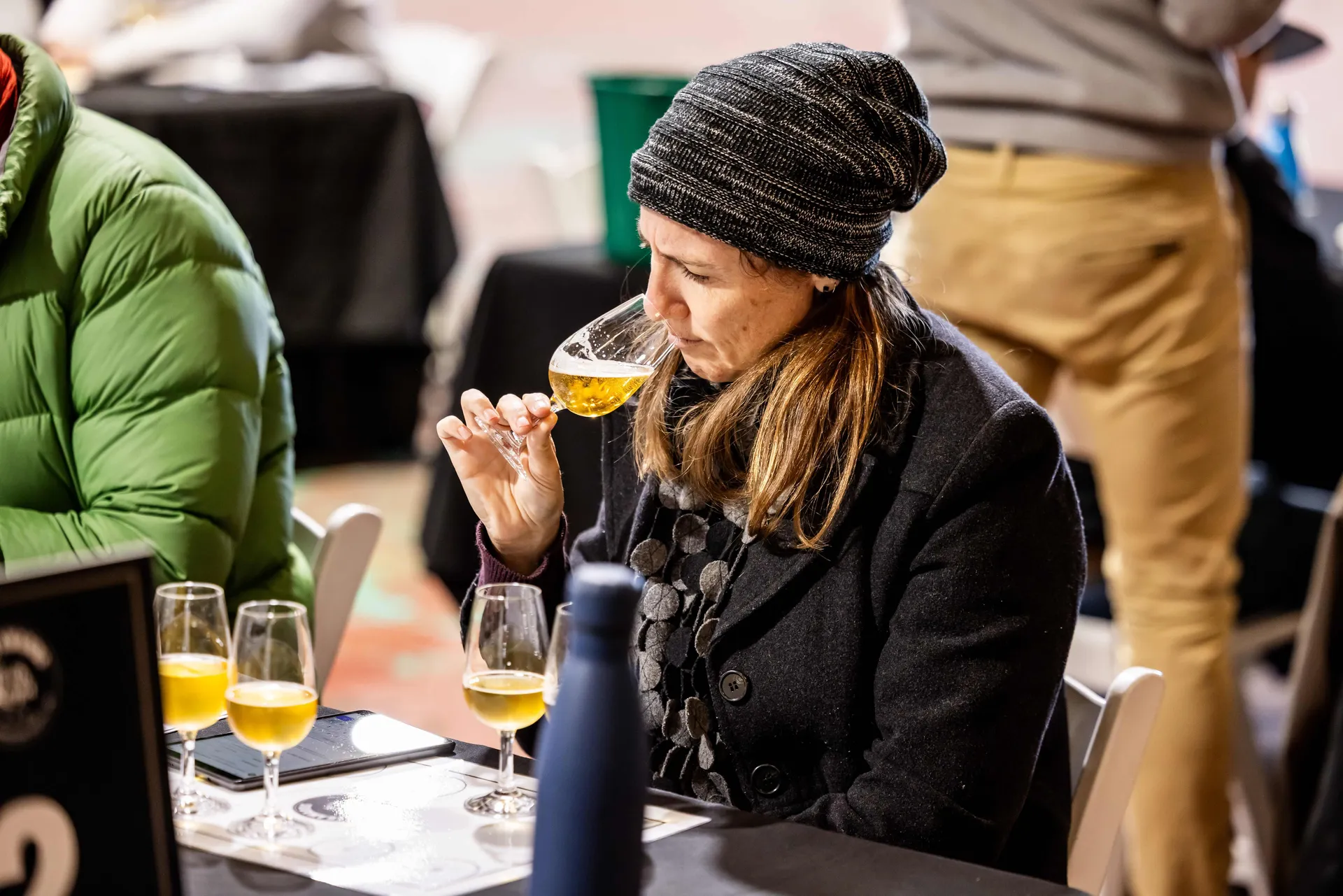 Judge smelling a beer sample during the Perth Royal Food Awards