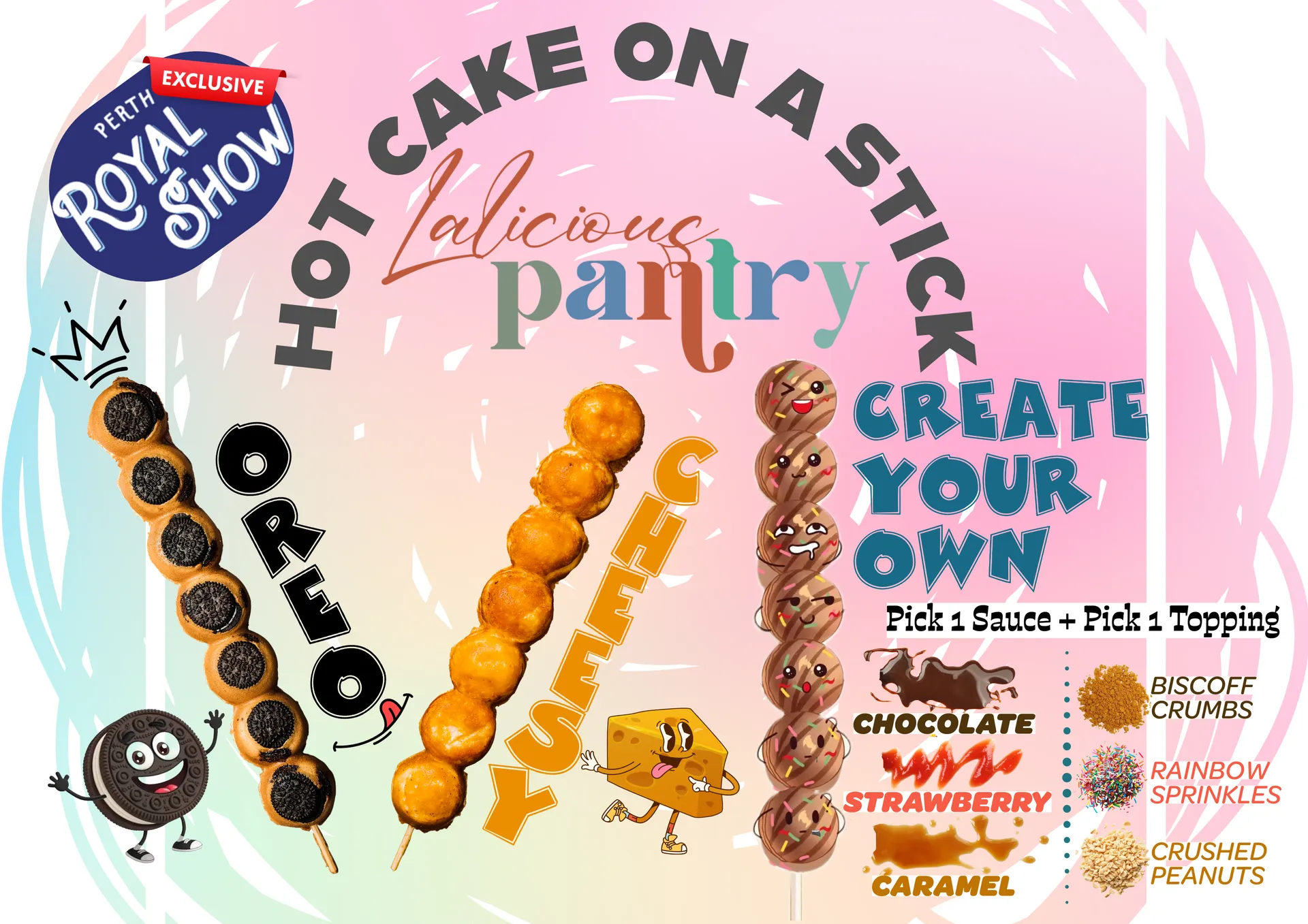 Hot cakes on a stick