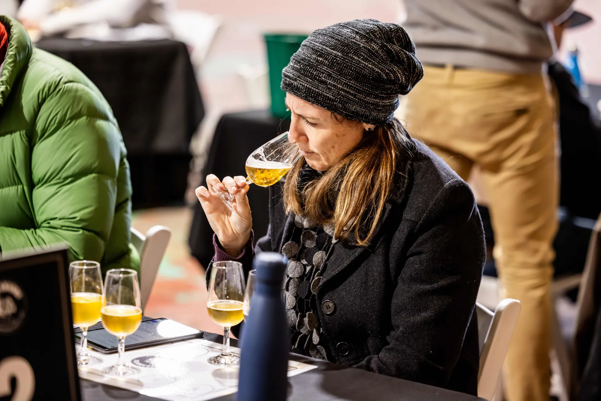 Judge smelling a beer sample during the Perth Royal Food Awards