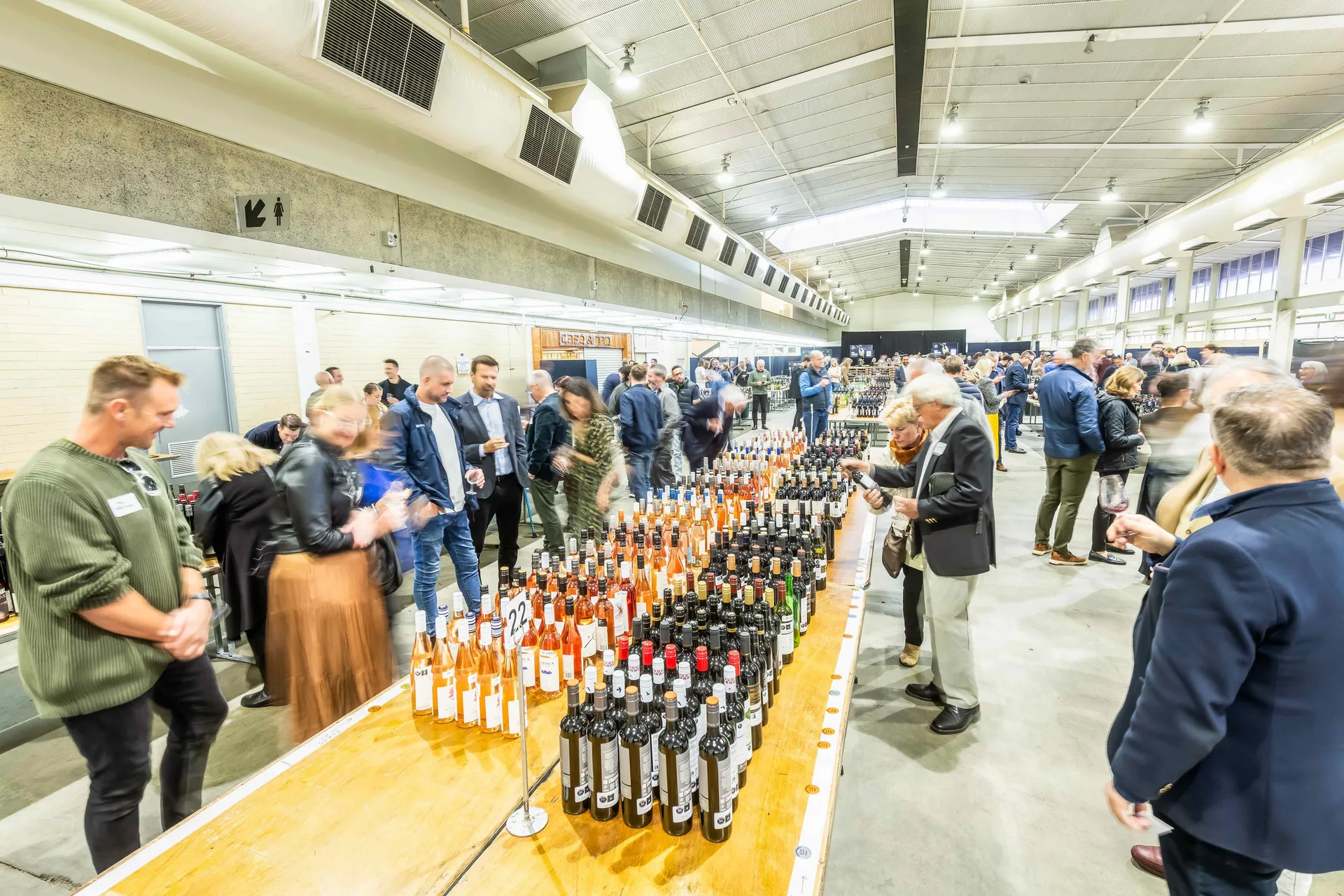 Judges reviewing wine samples at the Perth Royal Food Awards.