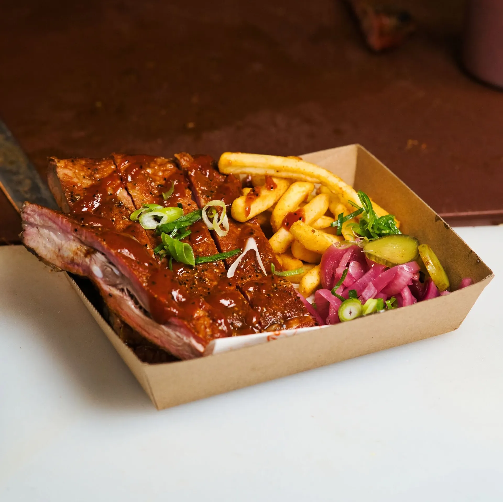 Smoked brisket and hot chips