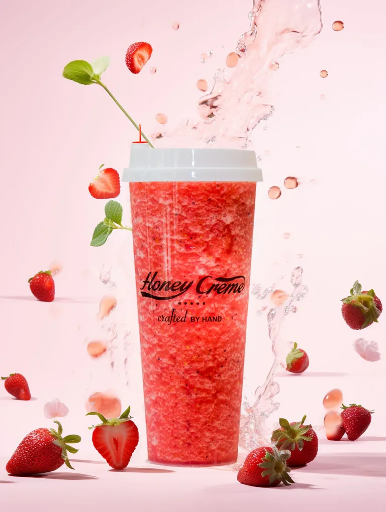 Honey creme strawberry drink