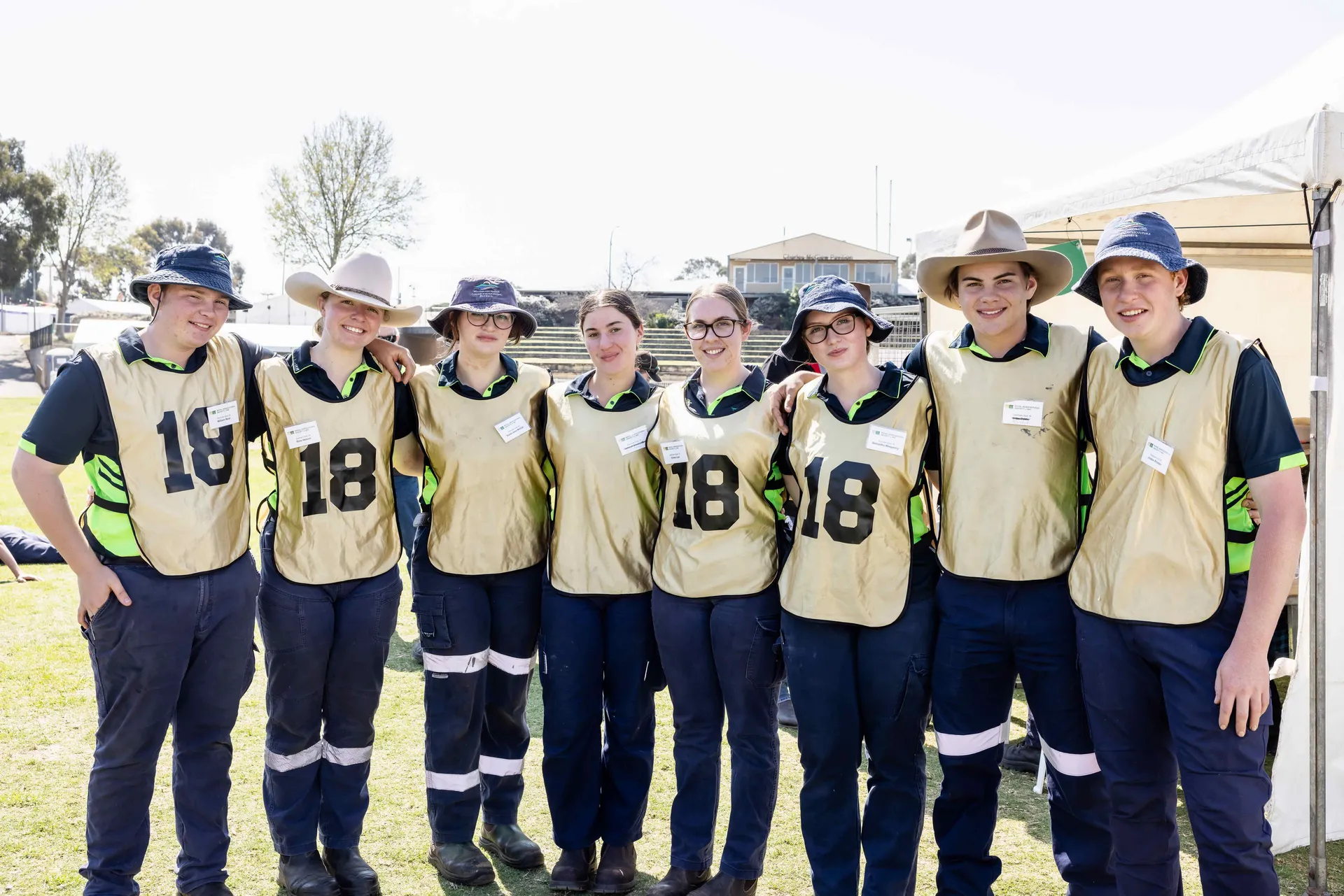 Team of students at a farm skills competition.