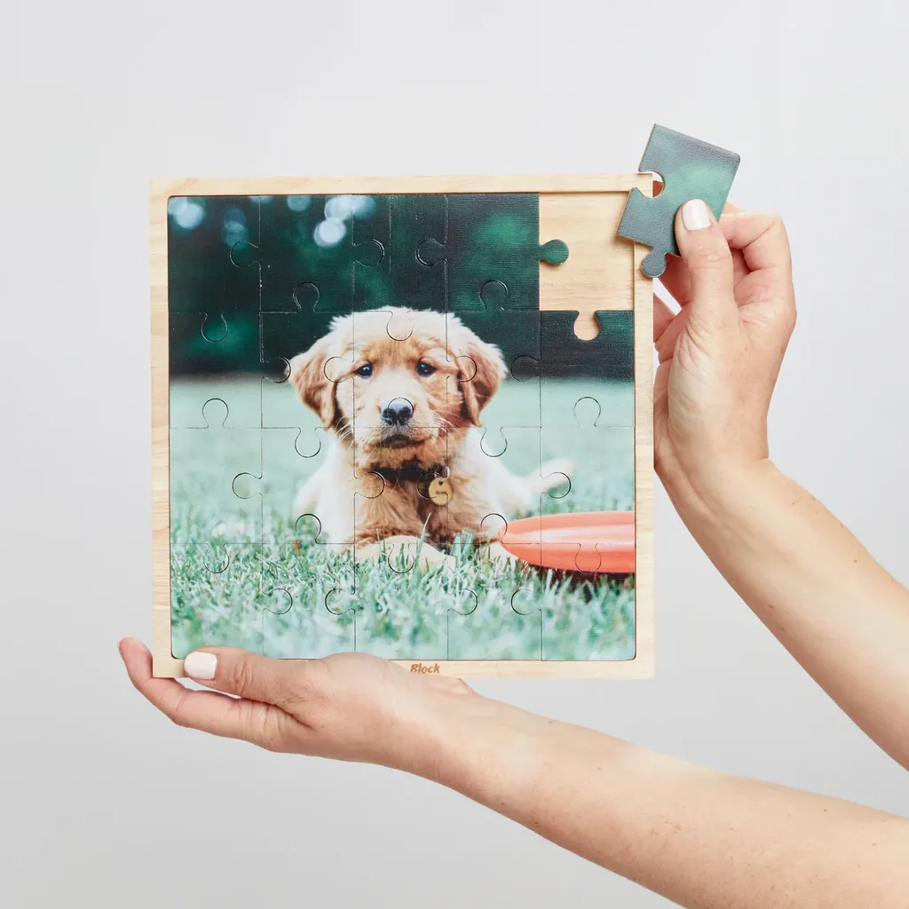 Printed photo puzzle of dog